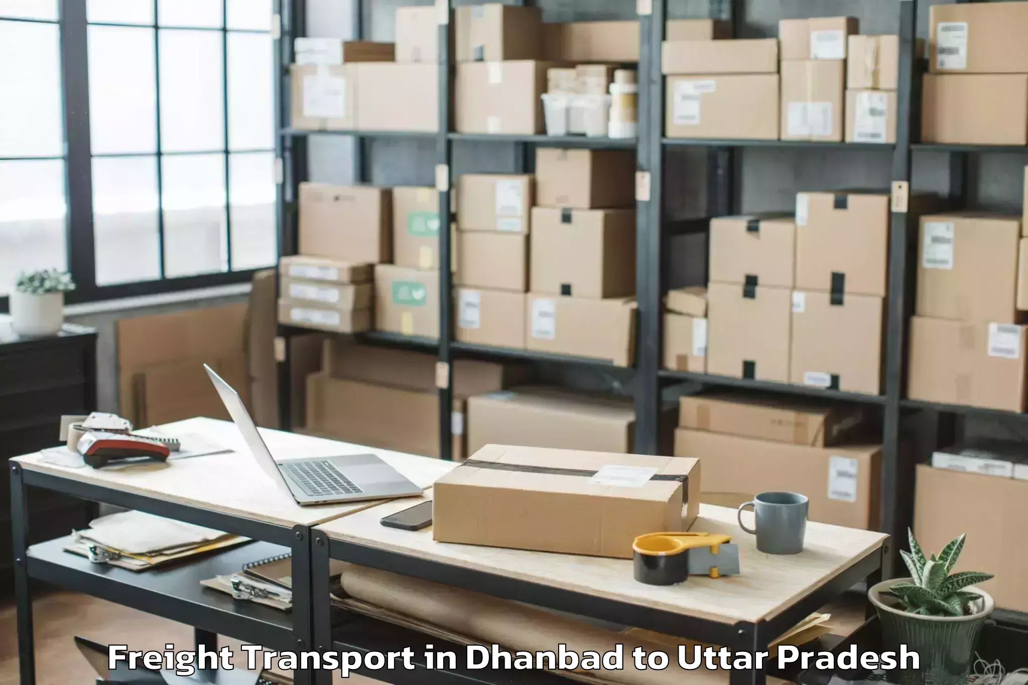 Hassle-Free Dhanbad to Lalganj Ajhara Freight Transport